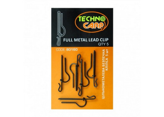Безпечна кліпса Technocarp Full Metal Lead Clip цільнометалева 5шт