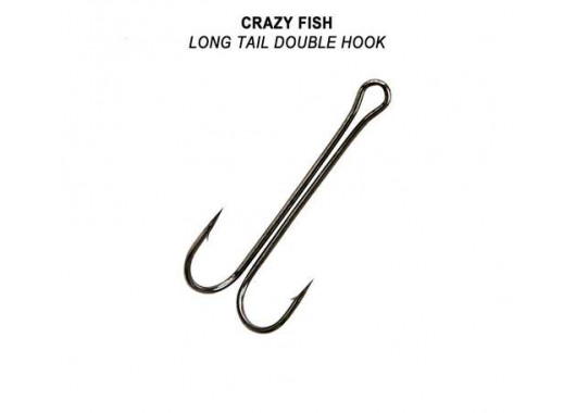Двойной крючок Crazy Fish Long Tail Double Hook №2 4 шт
