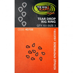 Кольца Texnokarp крючковые-капля "Tear drop rig ring" 3mm уп.10шт