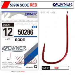 Гачки Owner Sode #10 12pcs Red 50286-10
