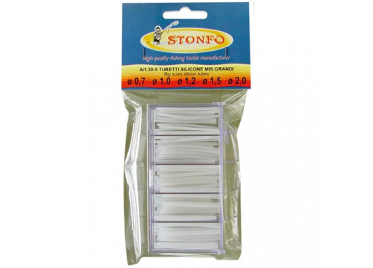 Набір кембриків Stonfo 30-5 Box Clear Silicone Tube Big (0.7-1.0-1.2-1.5-2.0mm)