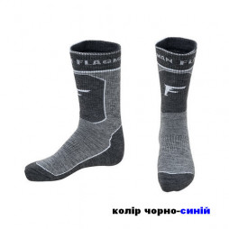 Шкарпетки термотрекінгові Flagman Extra Heat Merino Wool Higth BlackBlue 44-45