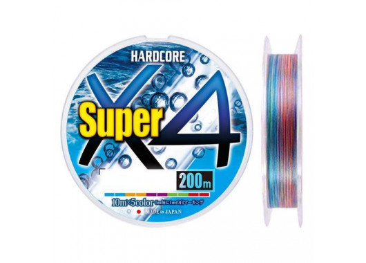 Шнур Duel Hardcore Super X4 200m #0.4 (0.11mm) 3.6kg (5 color)