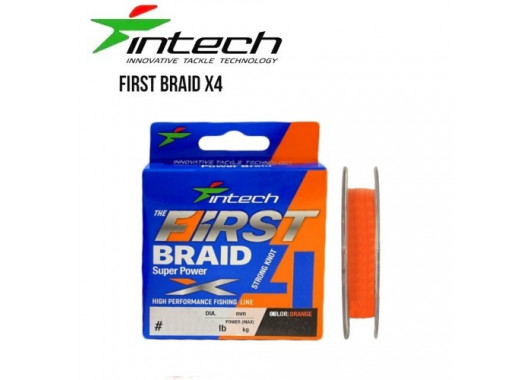 Шнур плетений Intech First Braid X4 Orange 100m #0.6 10lb/4,54kg