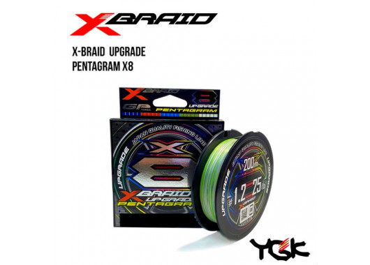 Шнур YGK X-Braid Upgrade X8 Pentagram 150m #1.0 22Lb/9.98kg