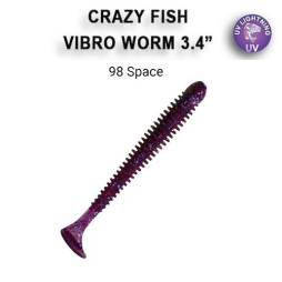 Силікон Crazy Fish Vibro worm 3.4" 12-85-98-6 кальмар