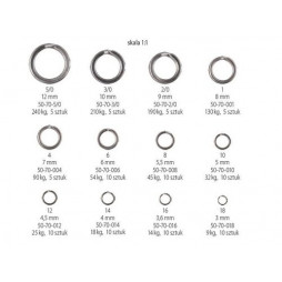 Заводные кольца DRAGON Power Ring №6 54 kg 10 шт